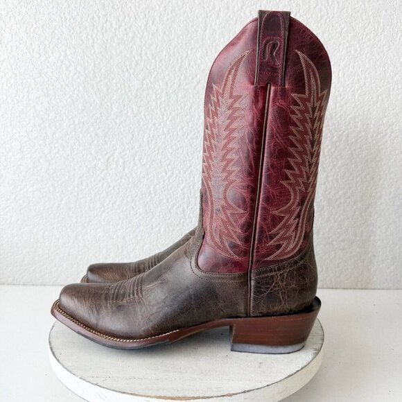 Rod Patrick Womens Cowboy Boots 10A Brown Western Cowgirl Mid Calf Blunt Toe - Picture 6 of 15